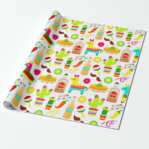 Cadeau Papier d'emballage coloré de fiesta mexicaine