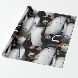 Cadeau Papier d'emballage coloré de la famille Penguin