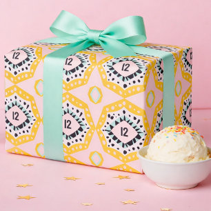 Cadeau Papier d'emballage coloré pour anniversaire avec d