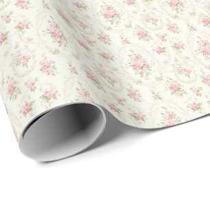 Cadeau Papier d'emballage Coquette Roses Roses Roses Fonc