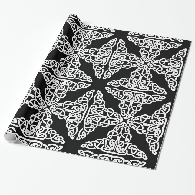 Cadeau papier d'emballage croisé celtique (Déroulé)