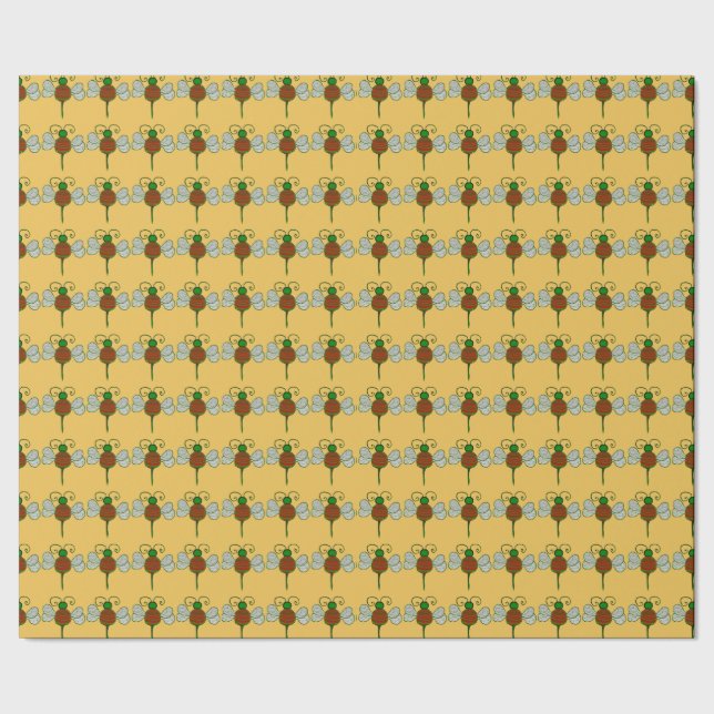 Cadeau Papier d'emballage d'abeilles de Noël (Couture)