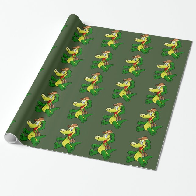 Cadeau Papier d'emballage d'alligator (Déroulé)