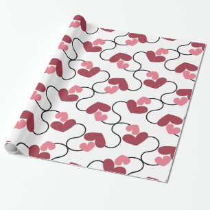 Cadeau papier d'emballage d'amour de jour de valentines