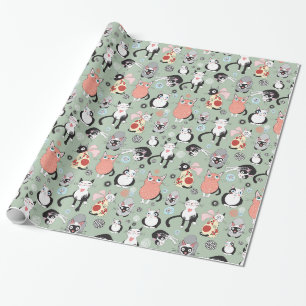 Cadeau Papier d'emballage d'amoureux de les chats de