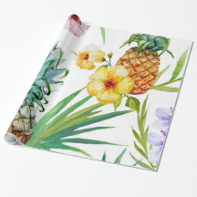 Papier d'emballage d'ananas tropical de paradis