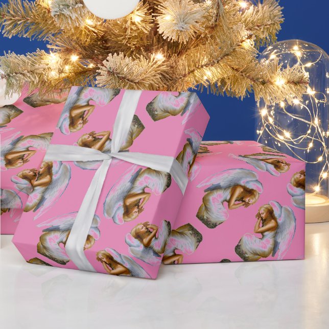 Cadeau Papier d'emballage d'ange couchant (Vacances)