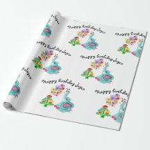 Papier d'emballage d'anniversaire affectueux