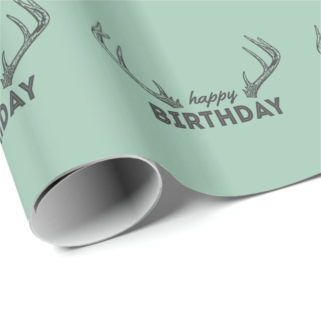 Cadeau Papier d'emballage d'anniversaire de chasse pour (Coin rond)