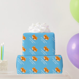 Cadeau Papier d'emballage d'anniversaire de renard mignon