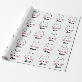Cadeau Papier d'emballage d'aquarelle de Meow tiré par la