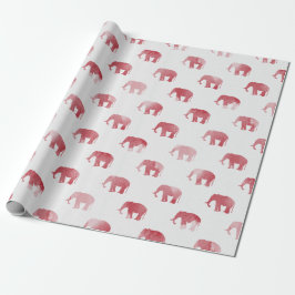 Cadeau Papier d'emballage d'aquarelle rouge d'éléphant