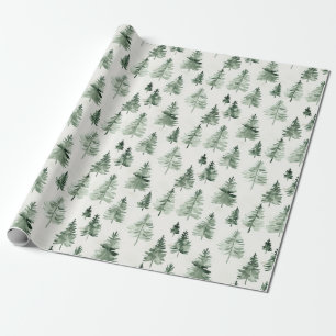 Cadeau Papier d'emballage d'arbre de pin de bois