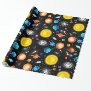 Cadeau Papier d'emballage d'astronomie colorée d'univers