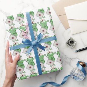 Cadeau Papier d'emballage de bande dessinée de grenouill
