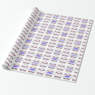 Cadeau Papier d'emballage de base-ball fait sur commande