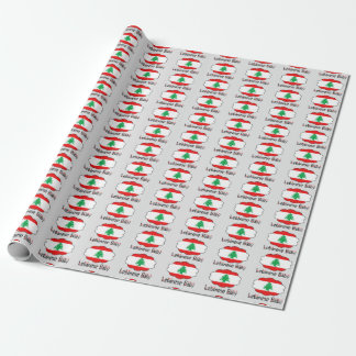 Cadeau Papier d'emballage de bébé libanais de drapeau