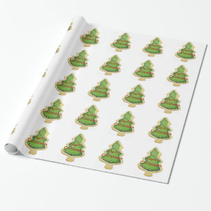 Cadeau Papier d'emballage de biscuit de Noël