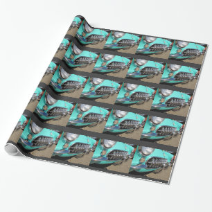 Cadeau Papier d'emballage de ~ bleu de Corvette
