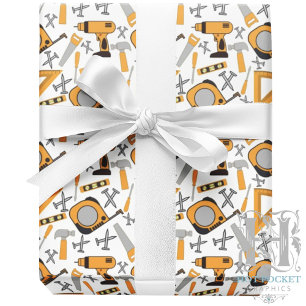 Cadeau Papier d'emballage de bricoleur en jaune