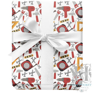 Cadeau Papier d'emballage de bricoleur en rouge
