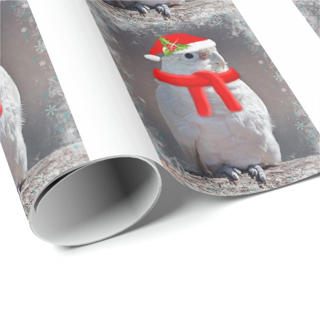 Cadeau Papier d'emballage de cacatoès de Noël (Coin rond)