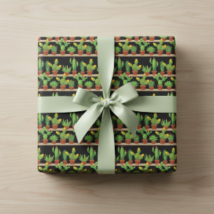 Cadeau Papier d'emballage de cactus et de plantes grasses