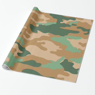 Cadeau Papier d'emballage de camouflage Brown vert de