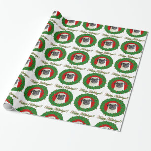 Cadeau Papier d'emballage de carlin de Noël