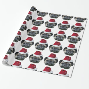 Cadeau Papier d'emballage de carlin de Noël