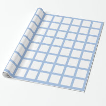 Papier d'emballage de carrés bleu-clair et blancs