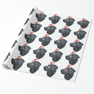 Cadeau Papier d'emballage de casquette noir de labrador