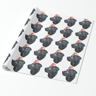 Cadeau Papier d'emballage de casquette noir de labrador