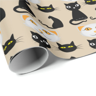 Cadeau Papier d'emballage de chat esthétique japonais Kaw
