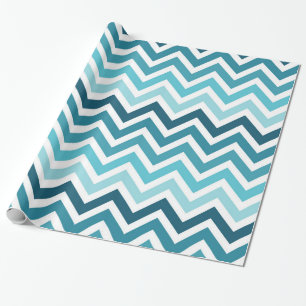 Cadeau Papier d'emballage de Chevron Ombre de bleu