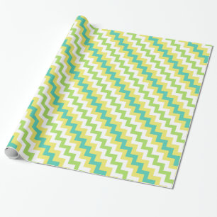Cadeau Papier d'emballage de chevrons : Jaune, vert,