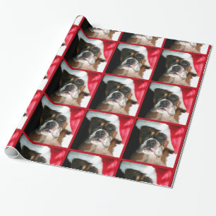 Cadeau Papier d'emballage de chien de boxeur de Noël
