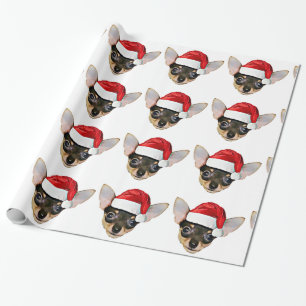 Cadeau Papier d'emballage de chien de chiwawa de Noël