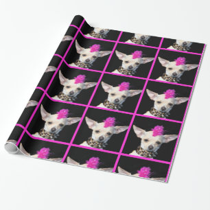 Cadeau Papier d'emballage de chien de chiwawa de punk