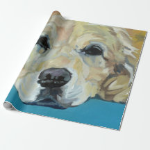 Papier d'emballage de chien de golden retriever