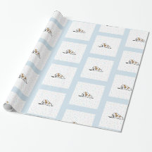 Papier d'emballage de chiot magnifique de sommeil