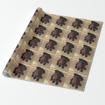 Papier d'emballage de chiot noir de laboratoire