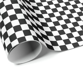 Cadeau Papier d'emballage de contrôles noirs et blancs