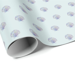 Cadeau Papier d'emballage de coquillages bleus