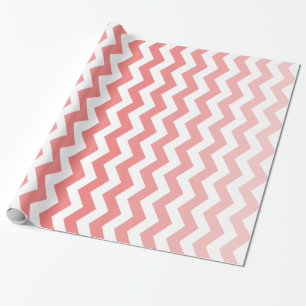 Cadeau Papier d'emballage de corail d'Ombre Chevron