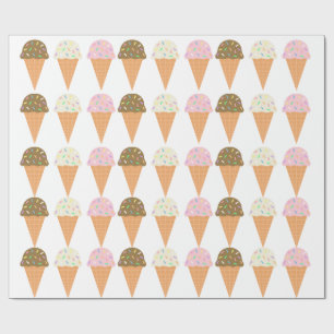 Cadeau Papier d'emballage de cornets de crème glacée