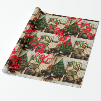Cadeau Papier d'emballage de couleur de Noël de zombi