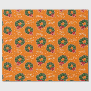 Cadeau Papier d'emballage de couronne de nopal Feliz Navi