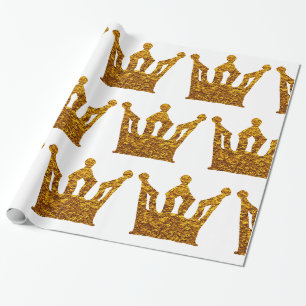 Cadeau Papier d'emballage de couronne d'or