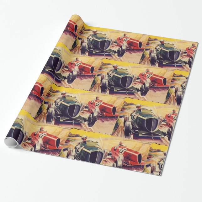 Cadeau Papier d'emballage de course sur route (Déroulé)